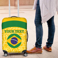 Custom Brazil Football Luggage Cover Vamos Selecao - Yellow - Wonder Print Shop