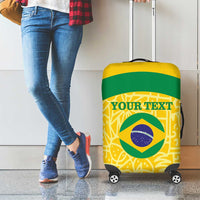 Custom Brazil Football Luggage Cover Vamos Selecao - Yellow - Wonder Print Shop