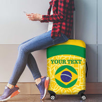 Custom Brazil Football Luggage Cover Vamos Selecao - Yellow - Wonder Print Shop