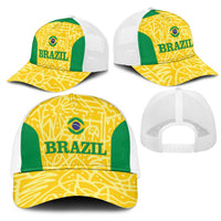 Brazil Football Mesh Trucker Cap Vamos Selecao - Yellow