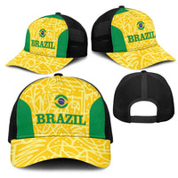 Brazil Football Mesh Trucker Cap Vamos Selecao - Yellow