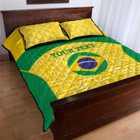 Custom Brazil Football Quilt Bed Set Vamos Selecao - Yellow - Wonder Print Shop