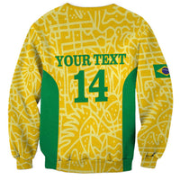 Custom Brazil Football Sweatshirt Vamos Selecao - Yellow - Wonder Print Shop