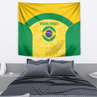 Custom Brazil Football Tapestry Vamos Selecao - Yellow - Wonder Print Shop