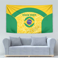 Custom Brazil Football Tapestry Vamos Selecao - Yellow - Wonder Print Shop