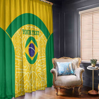 Custom Brazil Football Window Curtain Vamos Selecao - Yellow - Wonder Print Shop