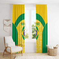 Custom Brazil Football Window Curtain Vamos Selecao - Yellow - Wonder Print Shop