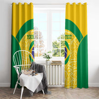 Custom Brazil Football Window Curtain Vamos Selecao - Yellow - Wonder Print Shop