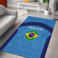 Custom Brazil Football Area Rug Vamos Selecao - Blue - Wonder Print Shop