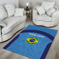 Custom Brazil Football Area Rug Vamos Selecao - Blue - Wonder Print Shop