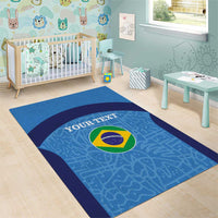 Custom Brazil Football Area Rug Vamos Selecao - Blue - Wonder Print Shop