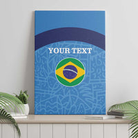 Custom Brazil Football Canvas Wall Art Vamos Selecao - Blue - Wonder Print Shop