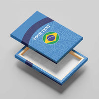 Custom Brazil Football Canvas Wall Art Vamos Selecao - Blue - Wonder Print Shop