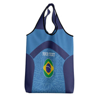 Custom Brazil Football Grocery Bag Vamos Selecao - Blue