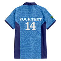 Custom Brazil Football Hawaiian Shirt Vamos Selecao - Blue - Wonder Print Shop