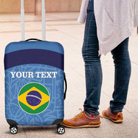 Custom Brazil Football Luggage Cover Vamos Selecao - Blue - Wonder Print Shop