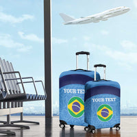 Custom Brazil Football Luggage Cover Vamos Selecao - Blue - Wonder Print Shop