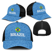 Brazil Football Mesh Trucker Cap Vamos Selecao - Blue