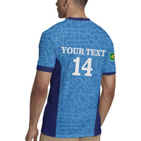 Custom Brazil Football Rugby Jersey Vamos Selecao - Blue - Wonder Print Shop