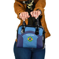 Custom Brazil Football Shoulder Handbag Vamos Selecao - Blue
