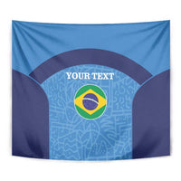 Custom Brazil Football Tapestry Vamos Selecao - Blue - Wonder Print Shop