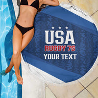 Custom USA Rugby 2025 Beach Blanket Go Champions Eagles - Wonder Print Shop
