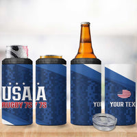 Custom USA Rugby 2025 4 in 1 Can Cooler Tumbler Go Champions Eagles - Wonder Print Shop