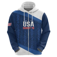 Custom USA Rugby 2025 Zip Hoodie Go Champions Eagles - Wonder Print Shop