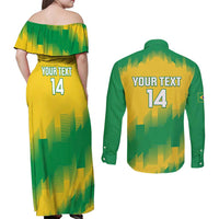 Custom Brasil Rugby 2025 Couples Matching Off Shoulder Maxi Dress and Long Sleeve Button Shirt Go Champions Yaras - Wonder Print Shop