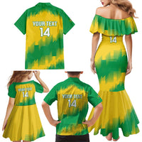 Custom Brasil Rugby 2025 Family Matching Mermaid Dress and Hawaiian Shirt Go Champions Yaras - Wonder Print Shop