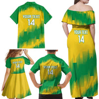 Custom Brasil Rugby 2025 Family Matching Off Shoulder Maxi Dress and Hawaiian Shirt Go Champions Yaras - Wonder Print Shop