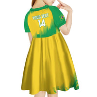 Custom Brasil Rugby 2025 Kid Short Sleeve Dress Go Champions Yaras - Wonder Print Shop