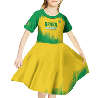 Custom Brasil Rugby 2025 Kid Short Sleeve Dress Go Champions Yaras - Wonder Print Shop