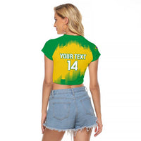 Custom Brasil Rugby 2025 Raglan Cropped T Shirt Go Champions Yaras - Wonder Print Shop