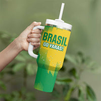 Custom Brasil Rugby 2025 Tumbler With Handle Go Champions Yaras - Wonder Print Shop