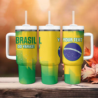 Custom Brasil Rugby 2025 Tumbler With Handle Go Champions Yaras - Wonder Print Shop