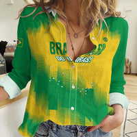 Custom Brasil Rugby 2025 Women Casual Shirt Go Champions Yaras - Wonder Print Shop