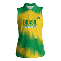 Custom Brasil Rugby 2025 Women Sleeveless Polo Shirt Go Champions Yaras - Wonder Print Shop