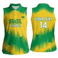 Custom Brasil Rugby 2025 Women Sleeveless Polo Shirt Go Champions Yaras - Wonder Print Shop