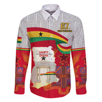 Ghana Independence Day Family Matching Long Sleeve Bodycon Dress and Hawaiian Shirt Gana Map Happy 67 Years Anniversary - Wonder Print Shop