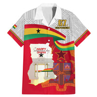 Ghana Independence Day Family Matching Mermaid Dress and Hawaiian Shirt Gana Map Happy 67 Years Anniversary - Wonder Print Shop