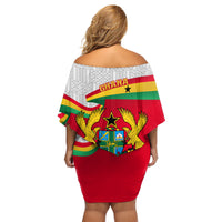 Ghana Independence Day Family Matching Off Shoulder Short Dress and Hawaiian Shirt Gana Map Happy 67 Years Anniversary - Wonder Print Shop