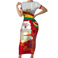 Ghana Independence Day Family Matching Short Sleeve Bodycon Dress and Hawaiian Shirt Gana Map Happy 67 Years Anniversary - Wonder Print Shop