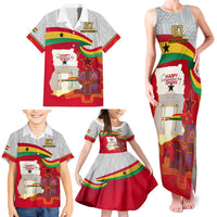 Ghana Independence Day Family Matching Tank Maxi Dress and Hawaiian Shirt Gana Map Happy 67 Years Anniversary - Wonder Print Shop