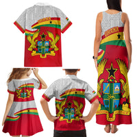 Ghana Independence Day Family Matching Tank Maxi Dress and Hawaiian Shirt Gana Map Happy 67 Years Anniversary - Wonder Print Shop