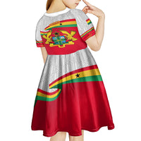 Ghana Independence Day Kid Short Sleeve Dress Gana Map Happy 67 Years Anniversary - Wonder Print Shop