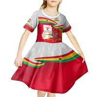 Ghana Independence Day Kid Short Sleeve Dress Gana Map Happy 67 Years Anniversary - Wonder Print Shop