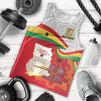Ghana Independence Day Men Tank Top Gana Map Happy 67 Years Anniversary - Wonder Print Shop