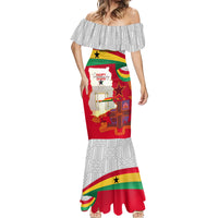 Ghana Independence Day Mermaid Dress Gana Map Happy 67 Years Anniversary - Wonder Print Shop
