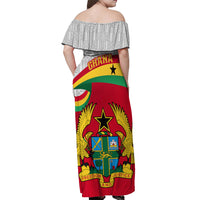 Ghana Independence Day Off Shoulder Maxi Dress Gana Map Happy 67 Years Anniversary - Wonder Print Shop